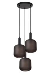 Lucide 'ELOISE' Dimmable Adjustable Indoor Stylish Modern Pendant Light 3xE27 in Black - thumbnail 2