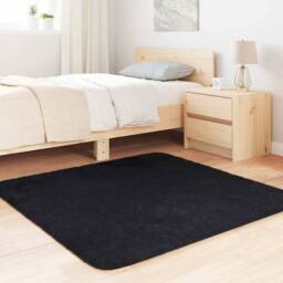 Berkfield Home Shaggy Rug High Pile NAVARRA Black 120x120 cm Polyester - Size: Medium - thumbnail 1