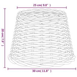 Berkfield Home Lamp Shade Brown √ò30x20 cm Wicker in Light Tan - Size: 30x20 cm - thumbnail 6