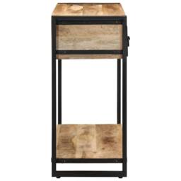 Berkfield Home Beautiful Console Table 100x35x75 cm Solid Rough Wood Mango in Brown - Size: 100 x 35 x 75 cm - thumbnail 4