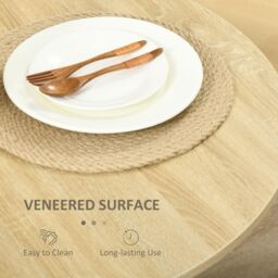 HOMCOM Folding Dining Table Foldable Drop Leaf Dinner Table for Kitchen in Light Oak - thumbnail 5
