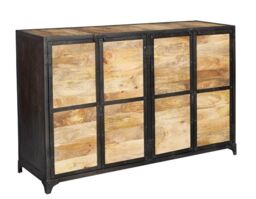 IH Design Alteus Vintage Up cycled Industrial Large Sideboard in Black - thumbnail 2