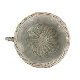 Red Hamper Wicker Antique Wash Tea Cup Basket in Grey - thumbnail 3