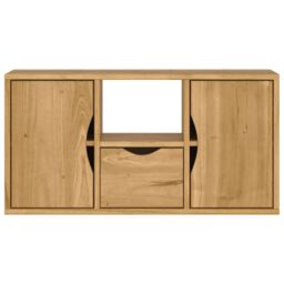Berkfield Home TV Cabinet with Drawer ODDA 79x24x40 cm Solid Wood Pine in Brown - Size: 79 x 24 x 40 cm - thumbnail 6