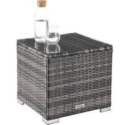 tectake Carbonera Rattan Double Lounge Chair with Table, Adjustable Backrest in Grey - Size: 2 Seater - thumbnail 5
