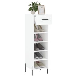 Berkfield Home Shoe Cabinet White 30x35x105 cm Engineered Wood - Size: 30 x 35 x 105 cm - thumbnail 4