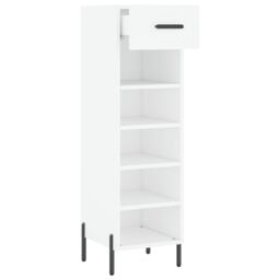 Berkfield Home Shoe Cabinet White 30x35x105 cm Engineered Wood - Size: 30 x 35 x 105 cm - thumbnail 5