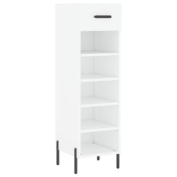 Berkfield Home Shoe Cabinet White 30x35x105 cm Engineered Wood - Size: 30 x 35 x 105 cm - thumbnail 2