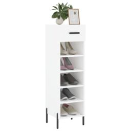 Berkfield Home Shoe Cabinet White 30x35x105 cm Engineered Wood - Size: 30 x 35 x 105 cm - thumbnail 3