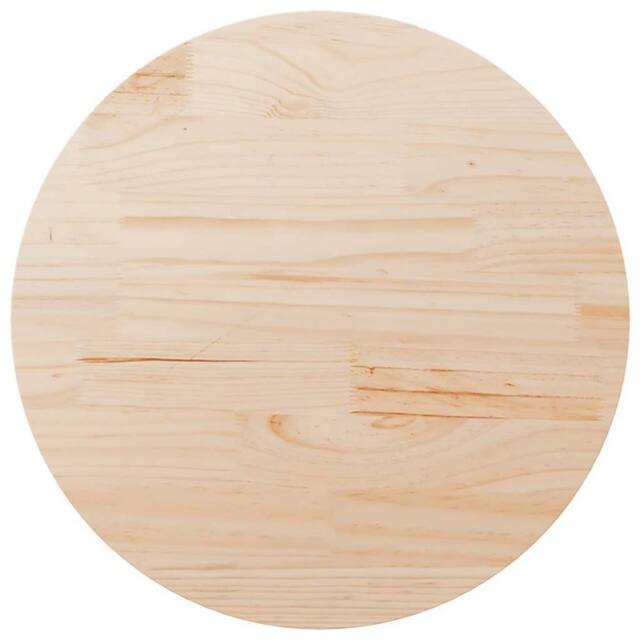 Berkfield Home Table Top Round Ø90x3 cm Solid Wood Pine in Natural - Size: 90x3 cm - image 1