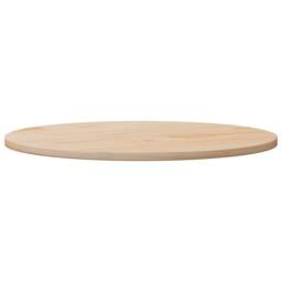 Berkfield Home Table Top Round Ã˜90x3 cm Solid Wood Pine in Natural - Size: 90x3 cm - thumbnail 3