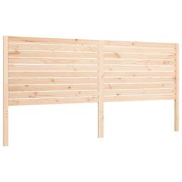 Berkfield Home Bed Frame with Headboard 200x200 cm Solid Wood in Natural - thumbnail 8