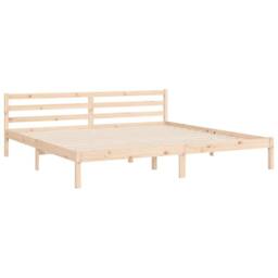 Berkfield Home Bed Frame with Headboard 200x200 cm Solid Wood in Natural - thumbnail 9