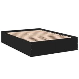 Berkfield Home Bed Frame without Mattress Black 120x190 cm Small Double - thumbnail 3