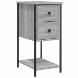 Berkfield Home Bedside Cabinets 2 pcs Grey Sonoma 32x42x70 cm Engineered Wood - Size: 32 x 42 x 70 cm - thumbnail 3