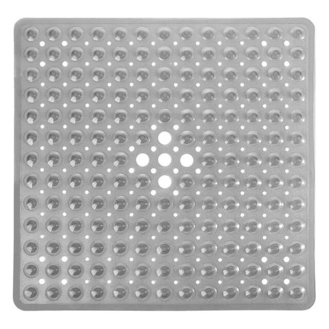 EONLION 53 x 53cm Grey Non Slip Bath Mat Shower Mat Anti-Mold Rubber Strong Suction in Clear - Size: 53 x 53 cm - image 1