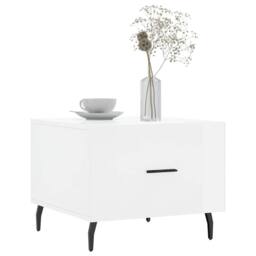 Berkfield Home Coffee Table High Gloss White 50x50x40 cm Engineered Wood - Size: 50 x 50 x 40 cm - thumbnail 3