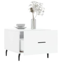 Berkfield Home Coffee Table High Gloss White 50x50x40 cm Engineered Wood - Size: 50 x 50 x 40 cm - thumbnail 4