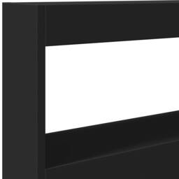 Berkfield Home Headboard Cabinet with LED Black 100x17x102 cm - Size: 100 x 17 x 102 cm - thumbnail 9