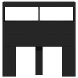 Berkfield Home Headboard Cabinet with LED Black 100x17x102 cm - Size: 100 x 17 x 102 cm - thumbnail 6