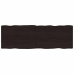 Berkfield Home Table Top Dark Grey 180x60x(2-4) cm Treated Solid Wood Live Edge in Dark Brown - thumbnail 2