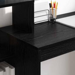 Berkfield Home Computer Desk Black oak Engineered wood, Black oak veneer Compact - thumbnail 4