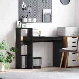 Berkfield Home Computer Desk Black oak Engineered wood, Black oak veneer Compact - thumbnail 2