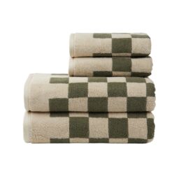 Vinga Elba Cotton Towel Set (Pack of 4) in Green