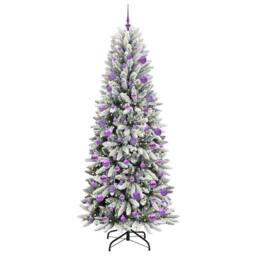 Berkfield Home Green Artificial Christmas Tree with 300 LEDs White 78 x 78 x 210 cm - thumbnail 1
