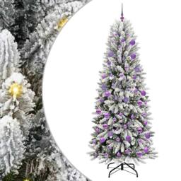 Berkfield Home Green Artificial Christmas Tree with 300 LEDs White 78 x 78 x 210 cm - thumbnail 3