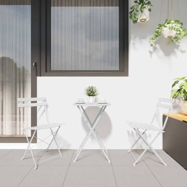 Berkfield Home Outdoor Chairs Cool White Metal Standard Foldable Patio Chairs - image 1