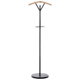 Wyld and Coco Freestanding Coat Rack - Black Powder-Coated Steel 130cm 3 Hooks - thumbnail 4