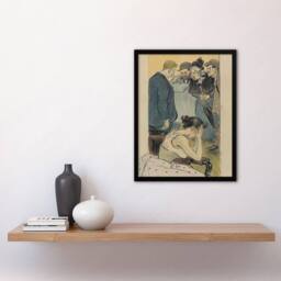 Artery8 Family Argument Satirical Painting Steinlen Framed Wall Art Print - Size: A4 - thumbnail 2