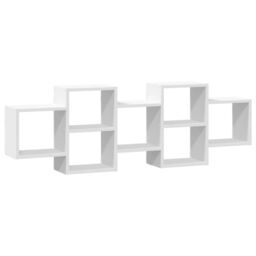 Berkfield Home Wall Shelf White 129x18x42 cm Engineered Wood - Size: 129 x 18 x 42 cm - thumbnail 2