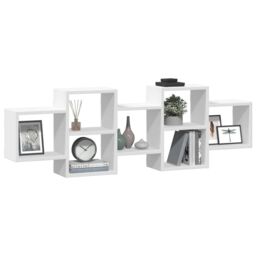 Berkfield Home Wall Shelf White 129x18x42 cm Engineered Wood - Size: 129 x 18 x 42 cm - thumbnail 3