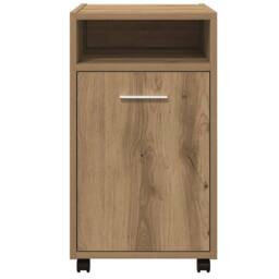Berkfield Home Cabinet with Wheels Artisan Oak 33x38x60 cm Engineered Wood in Brown - Size: 33 x 38 x 60 cm - thumbnail 4