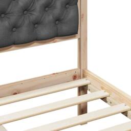 Berkfield Home Bed Frame with Headboard Dark Grey 180 x 200 cm Solid Pine Wood in Light Tan - thumbnail 8