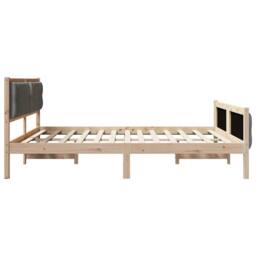 Berkfield Home Bed Frame with Headboard Dark Grey 180 x 200 cm Solid Pine Wood in Light Tan - thumbnail 6