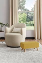 Living and Home 57cm W Yellow Rectangular Tofu-shaped Footstool - thumbnail 2