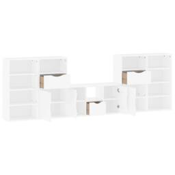 Berkfield Home 5 Piece TV Units with Storage ODDA White Solid Wood Pine - thumbnail 5