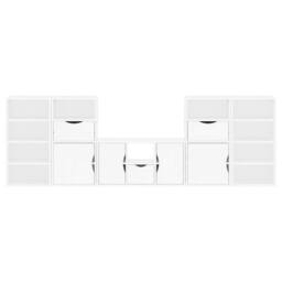 Berkfield Home 5 Piece TV Units with Storage ODDA White Solid Wood Pine - thumbnail 9