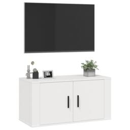 Berkfield Home Wall Mounted TV Cabinet White 80x34.5x40 cm - thumbnail 4