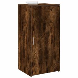 Berkfield Home Storage Cabinet Smoked Oak 50x45x103.5 cm Engineered Wood in Brown - thumbnail 1