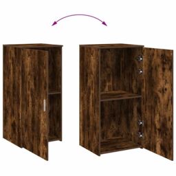 Berkfield Home Storage Cabinet Smoked Oak 50x45x103.5 cm Engineered Wood in Brown - thumbnail 7