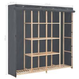Berkfield Home Wardrobe Grey 173x40x170 cm Fabric - Size: 173 x 40 x 170 cm - thumbnail 6