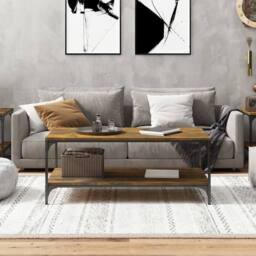 Berkfield Home Decorative Coffee Table Smoked Oak 100x50x40 cm Engineered Wood in Brown - Size: 100 x 50 x 40 cm - thumbnail 1