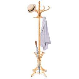 SPETLEK Coat Rack Standing Coat Rack Entryway Wooden Coat Tree Stand Beige
