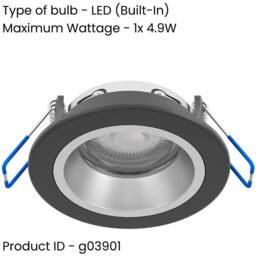 Loops Sleek Black & Silver Ceiling Spotlight for Modern Indoor Spaces - thumbnail 2
