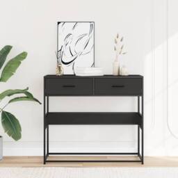 Berkfield Home Classic Console Table Black 90x35x80 cm Engineered Wood - Size: 90 x 35 x 80 cm