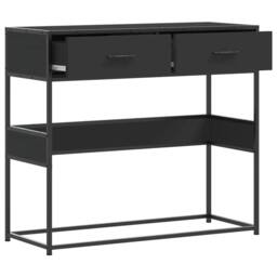 Berkfield Home Classic Console Table Black 90x35x80 cm Engineered Wood - Size: 90 x 35 x 80 cm - thumbnail 7